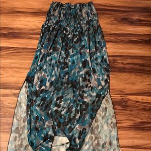 Bandeau maxi swim suit cover-up